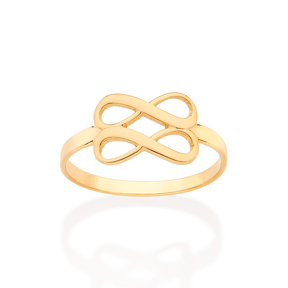 GOLD DOUBLE INFINITY SIGN RING – Rommanel