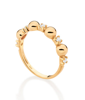 GOLD SPHERES SKINNY RING
