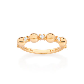 GOLD SPHERES SKINNY RING