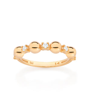 GOLD SPHERES SKINNY RING