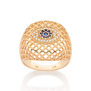GOLD EVIL EYE MAXI RING