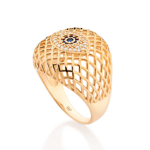 GOLD EVIL EYE MAXI RING
