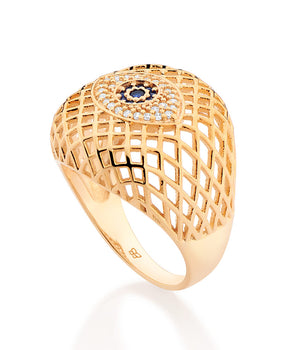 GOLD EVIL EYE MAXI RING