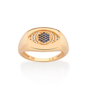 GOLD EVIL EYE BUTTON RING