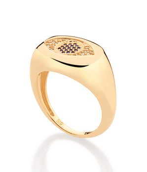 GOLD EVIL EYE BUTTON RING