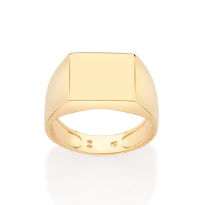 GOLD MEN'S SQUARE RING
