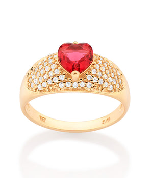 GOLD RED LOVE RING