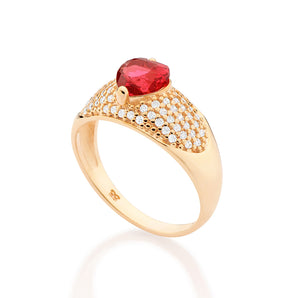 GOLD RED LOVE RING