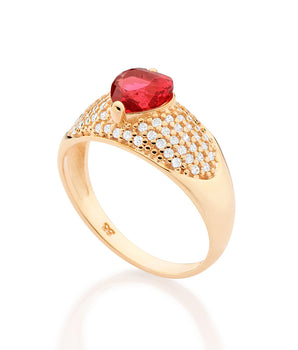 GOLD RED LOVE RING