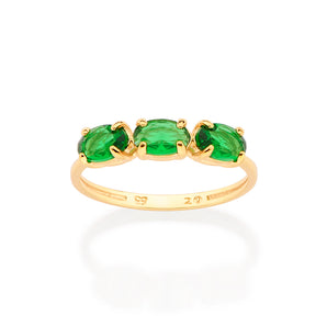GOLD GARDEN PARTY RING IN GREEN
