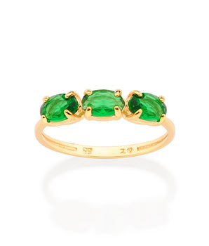 GOLD GARDEN PARTY RING IN GREEN