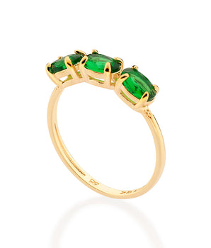 GOLD GARDEN PARTY RING IN GREEN