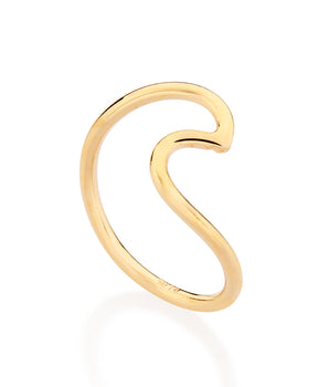GOLD WAVE SKINNY RING