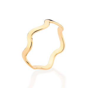GOLD SUMMER WAVE SKINNY RING