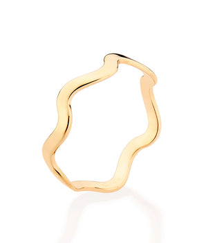GOLD SUMMER WAVE SKINNY RING