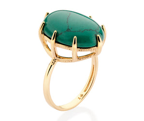 GOLD TURQUOISE MAXI RING