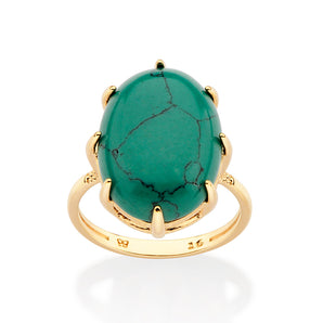 GOLD TURQUOISE MAXI RING