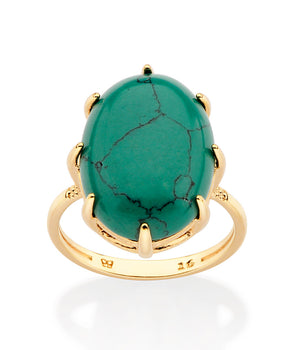GOLD TURQUOISE MAXI RING