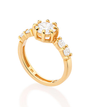 GOLD CHRISTMAS TIME SOLITAIRE RING