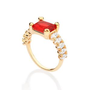 GOLD COLORS OF CHRISTMAS SOLITAIRE RING
