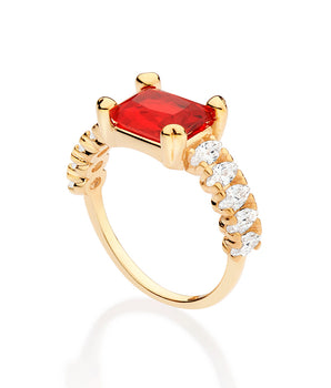 GOLD COLORS OF CHRISTMAS SOLITAIRE RING
