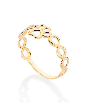 GOLD PUPPY PAW RING