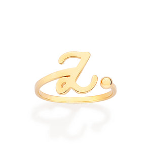 GOLD CURSIVE INITIAL RING