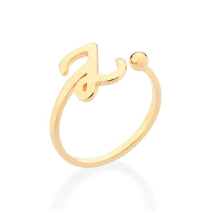 GOLD CURSIVE INITIAL RING