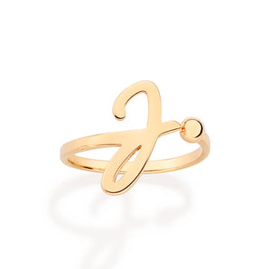 GOLD CURSIVE INITIAL RING
