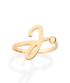 GOLD CURSIVE INITIAL RING