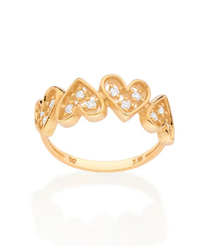 GOLD UP SIDE DOWN HEART SKINNY RING