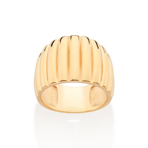 GOLD WAVED THICK RING