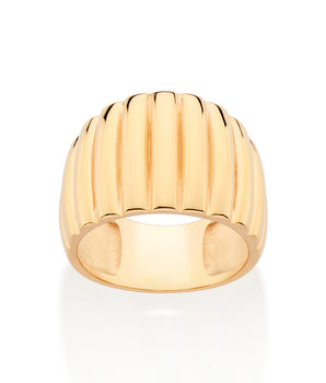 GOLD WAVED THICK RING