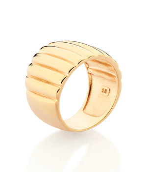 GOLD WAVED THICK RING