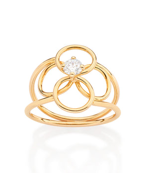 GOLD HOLLOW FLOWER RING