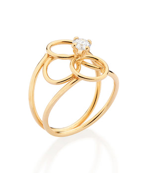 GOLD HOLLOW FLOWER RING