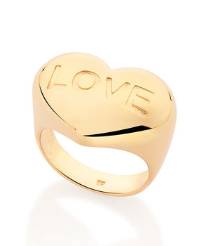 GOLD LOVE HEART RING
