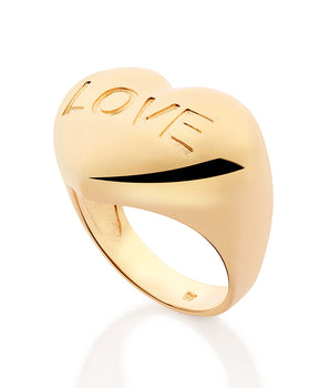 GOLD LOVE HEART RING