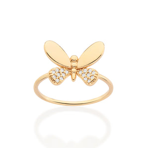 GOLD BRIGHT BUTTERFLY SKINNY RING