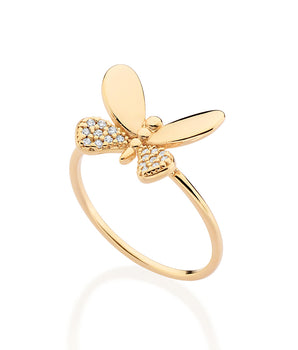 GOLD BRIGHT BUTTERFLY SKINNY RING