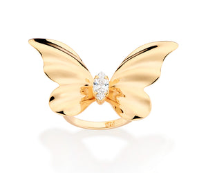 GOLD STUDDED BUTTERFLY MAXI RING