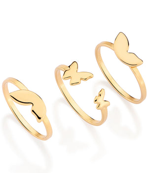 GOLD BUTTERFLY TRIO RING KIT