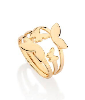 GOLD BUTTERFLY TRIO RING KIT