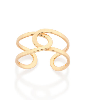 GOLD CROSSED PATHS RING