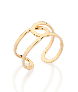 GOLD CROSSED PATHS RING