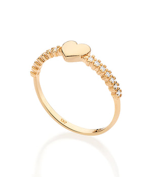 GOLD FOLLOW YOUR HEART SKINNY RING
