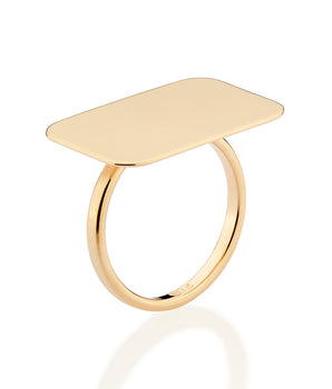 GOLD RECTANGULAR FLAT RING