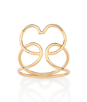 GOLD ABSTRACT HEART RING