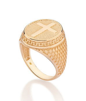 GOLD CROSS MAXI RING