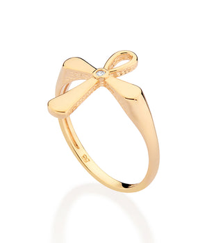 GOLD CROSS SKINNY RING